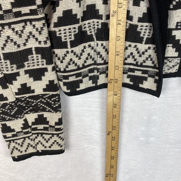 VTG 90s New Identity Sweater Jacket Womens M Black White Geometric Western Aztec - Picture 5 of 7